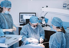 Oral surgeons preparing to place dental implants in Brownstown