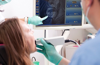 intraoral camera on screen