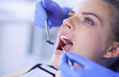 woman at dental checkup