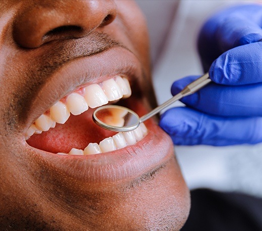 close shot of man's smile